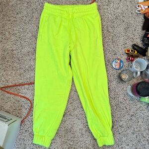 Womens neon yellow/green sweatpants Medium